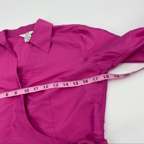 S.L.B pink wrap silk blouse size 8p - Picture 5 of 7